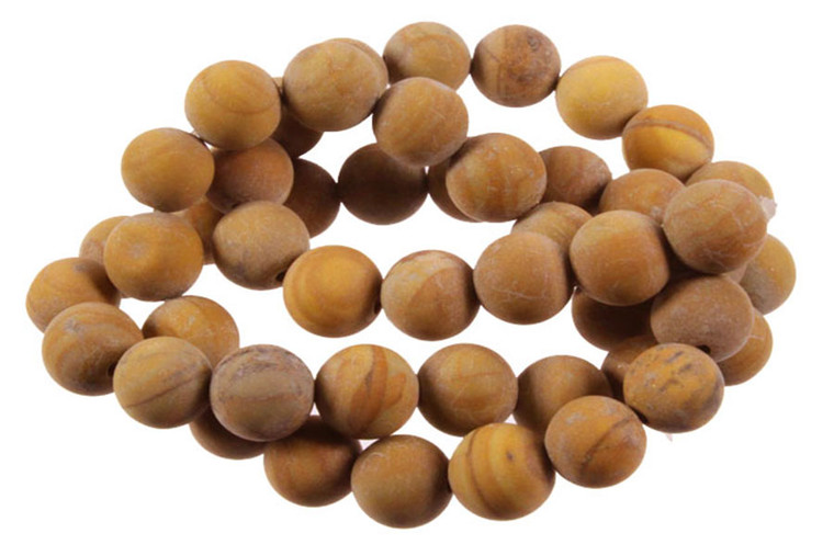 6mm Matte Gold Lace Agate Round Beads 15.5" natural [6c29m]