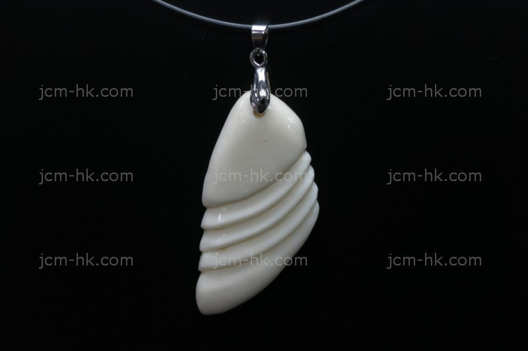 25X50mm Buffalo Bone Carved Designer Bead Pendant [z1223]