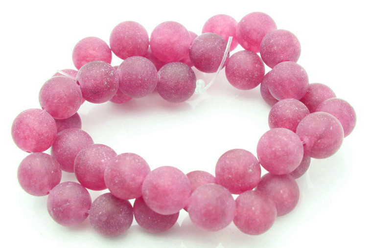 8mm Matte Rhodonite Jade Round Beads 15.5" dyed [8c54m]