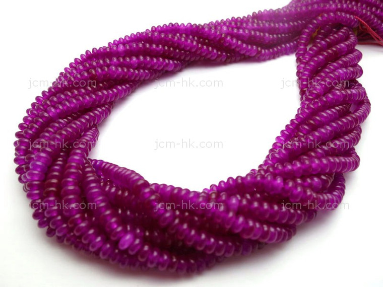 4mm Fuchsia Jade Rondelle Beads 15.5" dyed [h3b73-4]