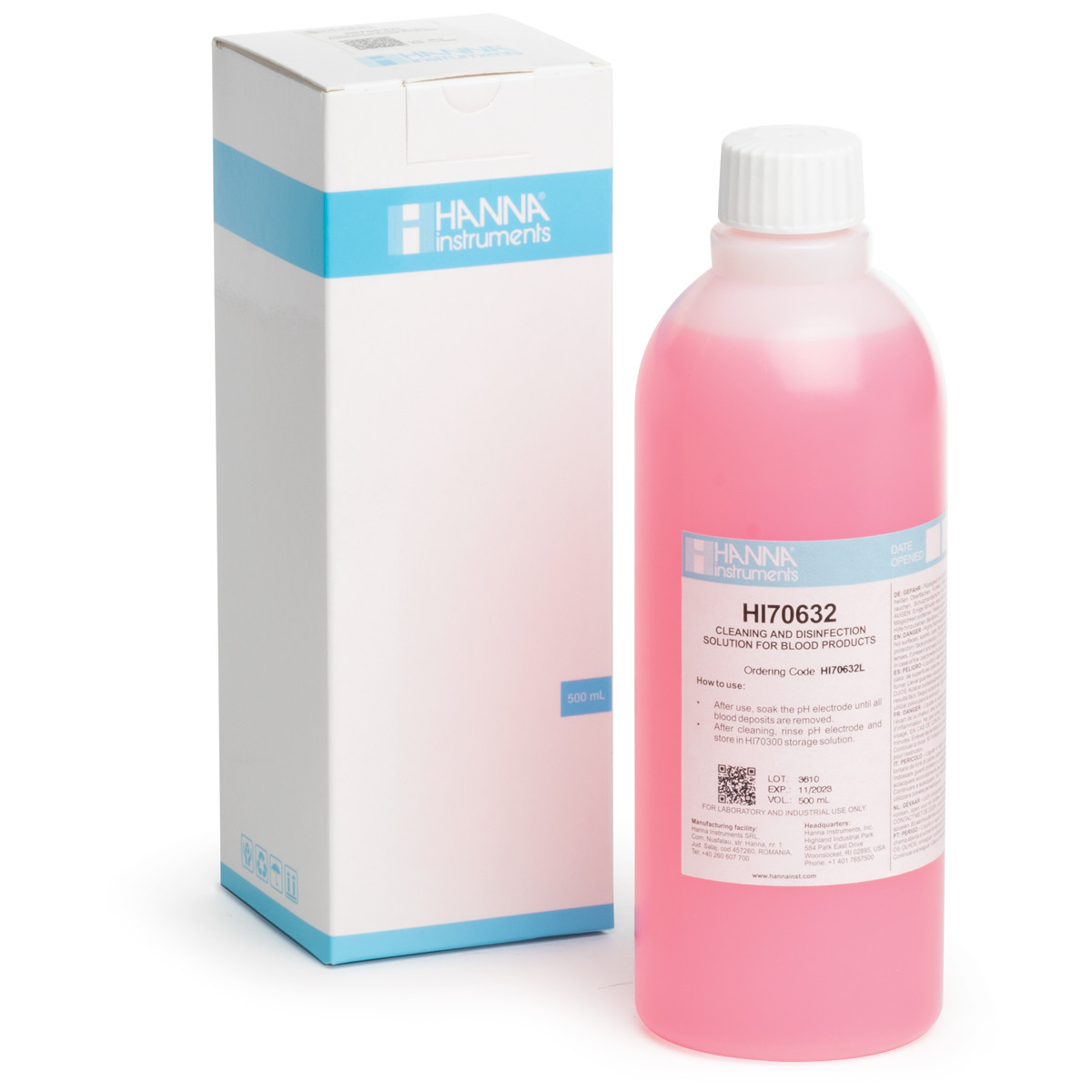 HI70632L Cleaning & Disinfection Solution for Blood Products (500 mL)