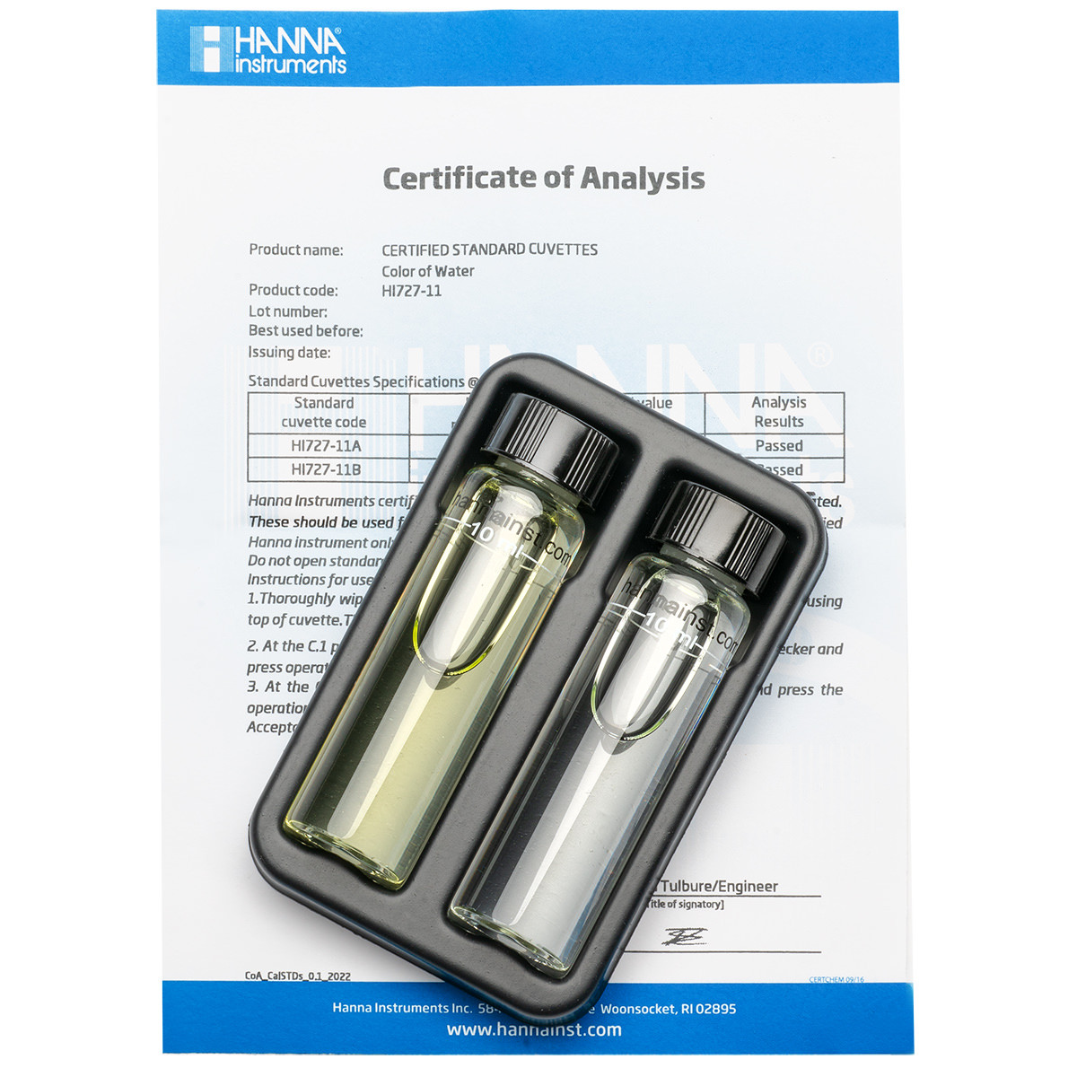 Color of Water Checker® HC Calibration Check Set - HI727-11