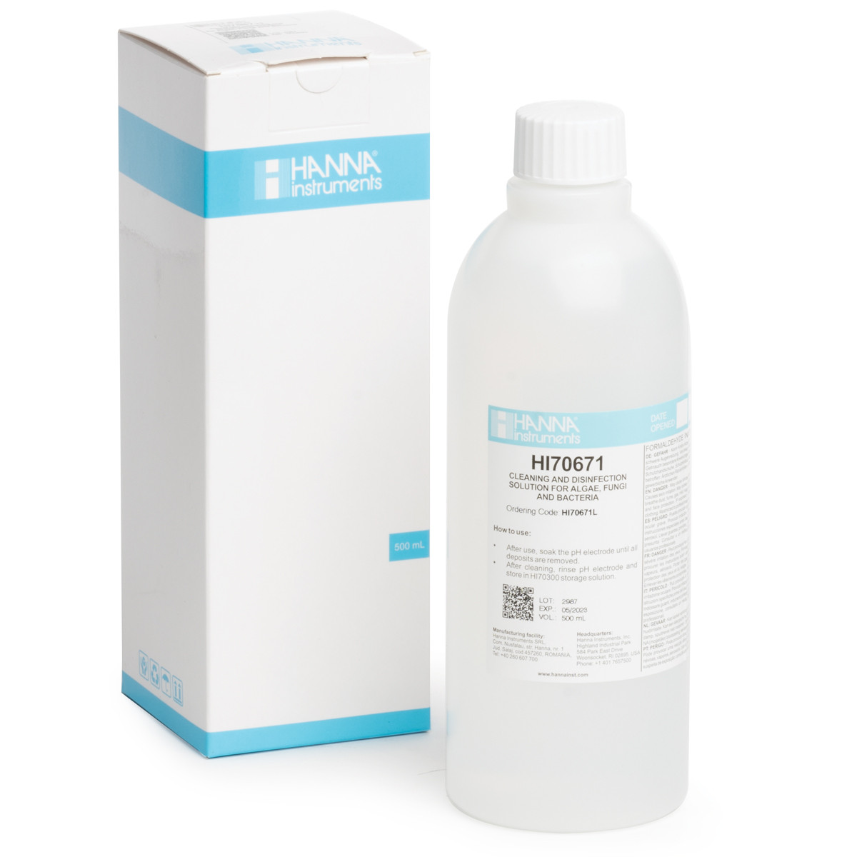 HI70671L Cleaning & Disinfection Solution for Algae, Fungi and