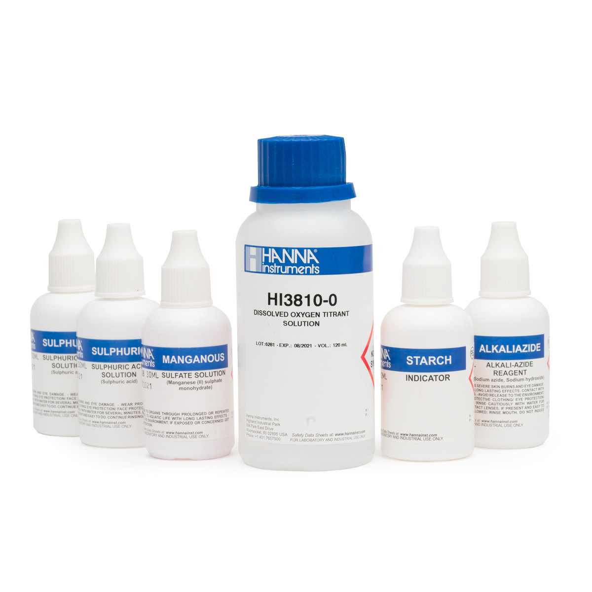 HI3810-100 Dissolved Oxygen Test Kit Replacement Reagents (100 tests)