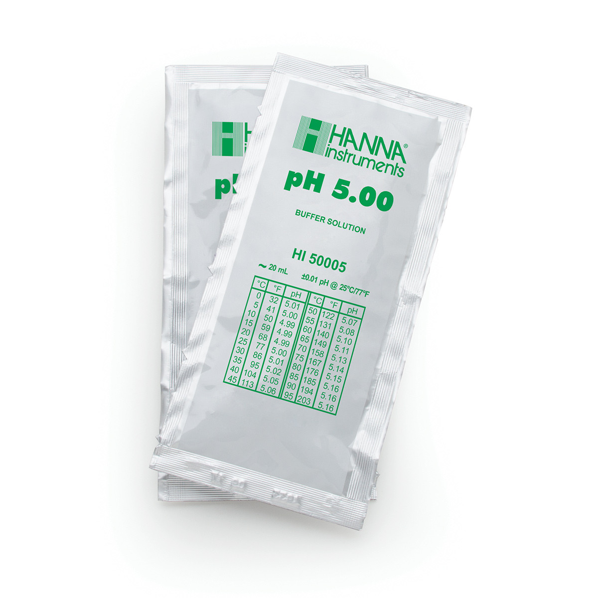 HI50005-02 pH 5.00 Technical Calibration Buffer (25 x 20 mL) Sachets