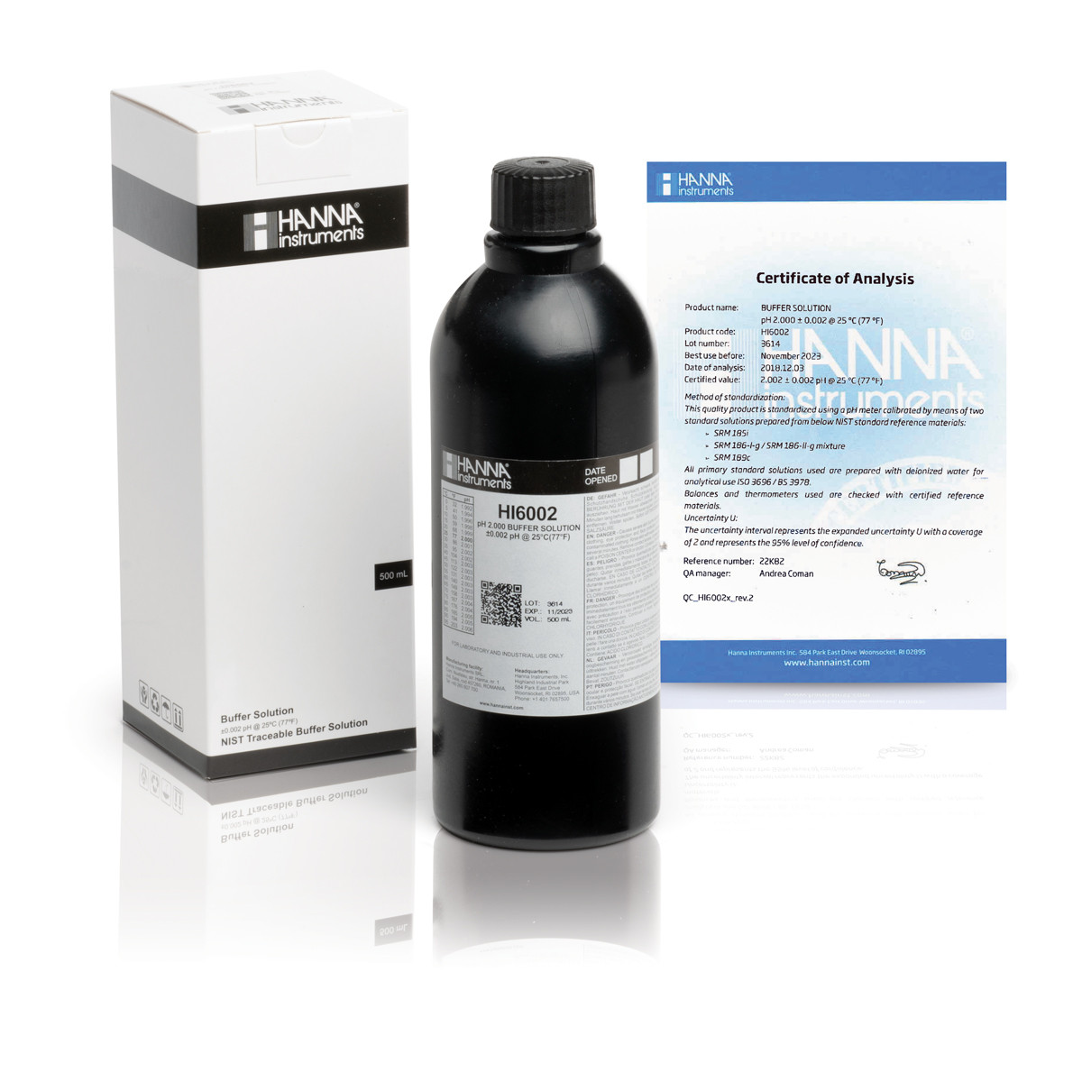 HI6002 pH 2.000 Millesimal Calibration Buffer (500 mL)