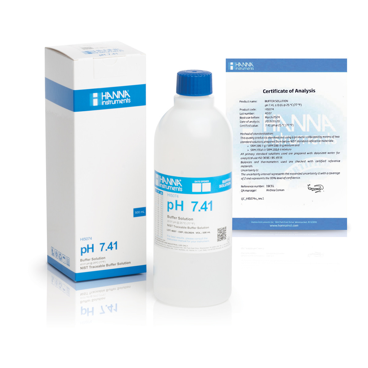 Phページ HI5074 pH 7.41 Technical Calibration Buffer (500 mL)