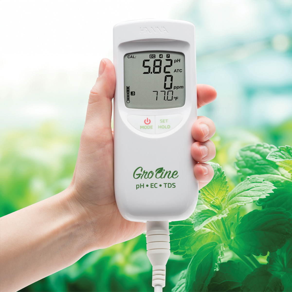 GroLine Waterproof Portable Hydroponics pH/EC/TDS Meter - HI9814