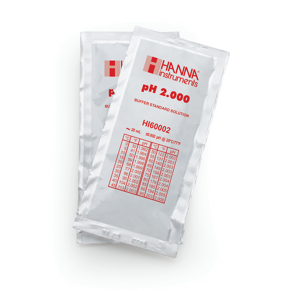HI60002-02 pH 2.000 Millesimal Buffer Solution (25 x 20 mL) Sachets