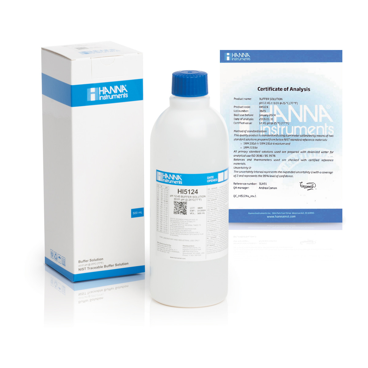 HI5124 pH 12.45 Technical Calibration Buffer (500 mL)