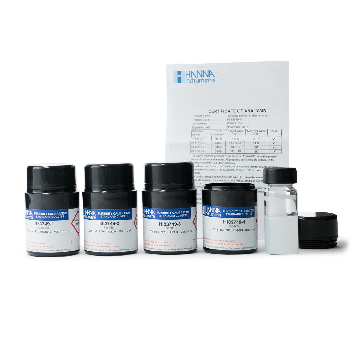 Turbidity Calibration Standards - HI83749-11