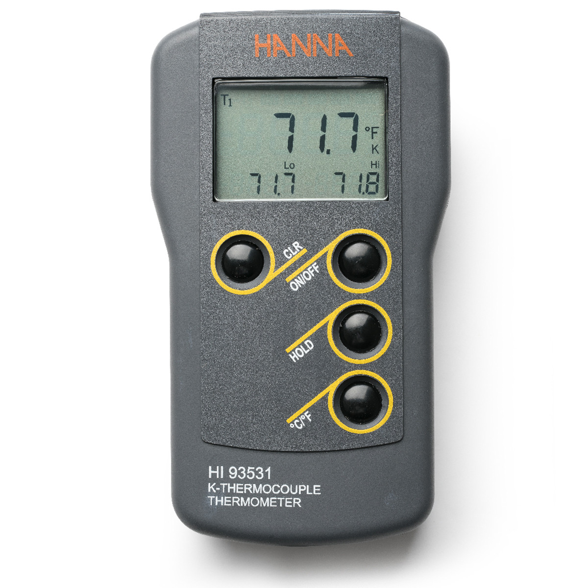 0.1° Resolution K-Type Thermocouple Thermometer with Hi/Lo Limit