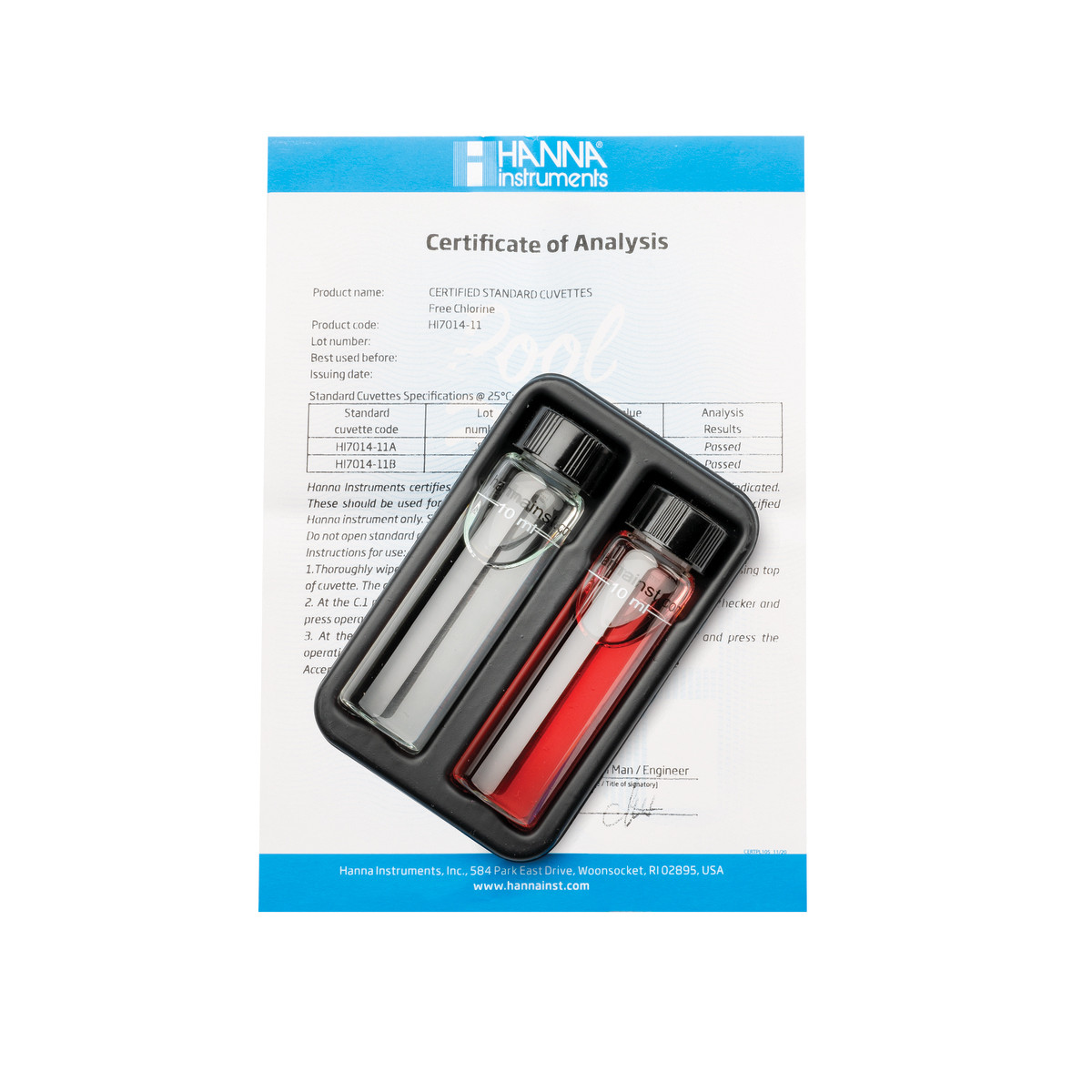 Pool Line Free Chlorine Checker HC® Calibration Check set - HI7014-11