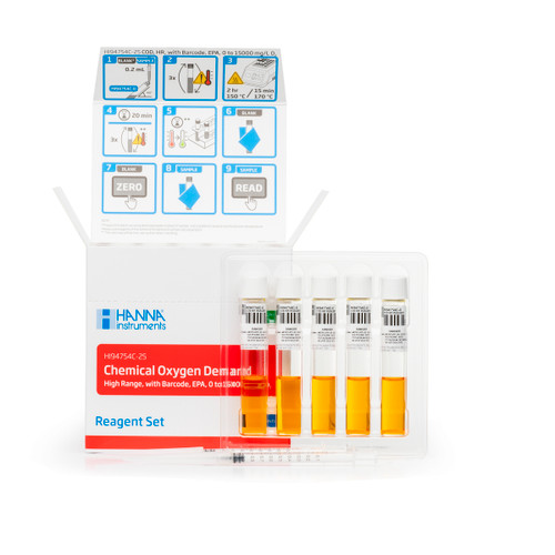 COD High Range Reagent Vials with Barcode, Dichromate Method (25 tests)