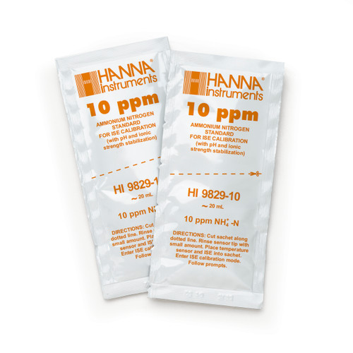 10 ppm Ammonium Calibration Standard Sachets for HI9829 (25 x 20 mL)