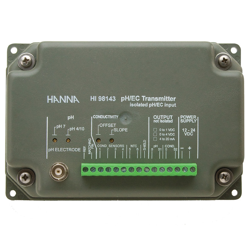 はし pH Transmitter with 4-20 mA Galvanically Isolated Output - HI8614