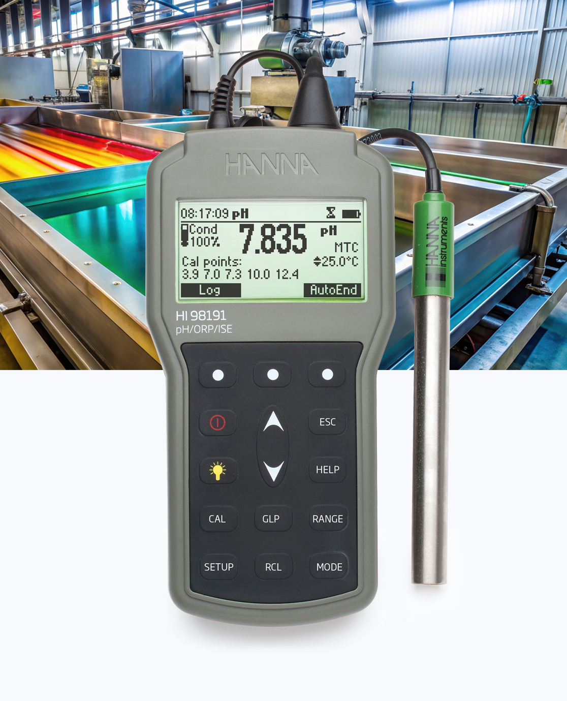 Spot test the pH of plating baths on the production floor 