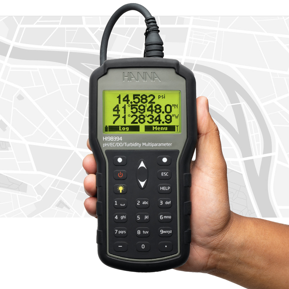 Portable Multiparameter pH/EC/ISE/Turbidity/DO Meter with GPS and
