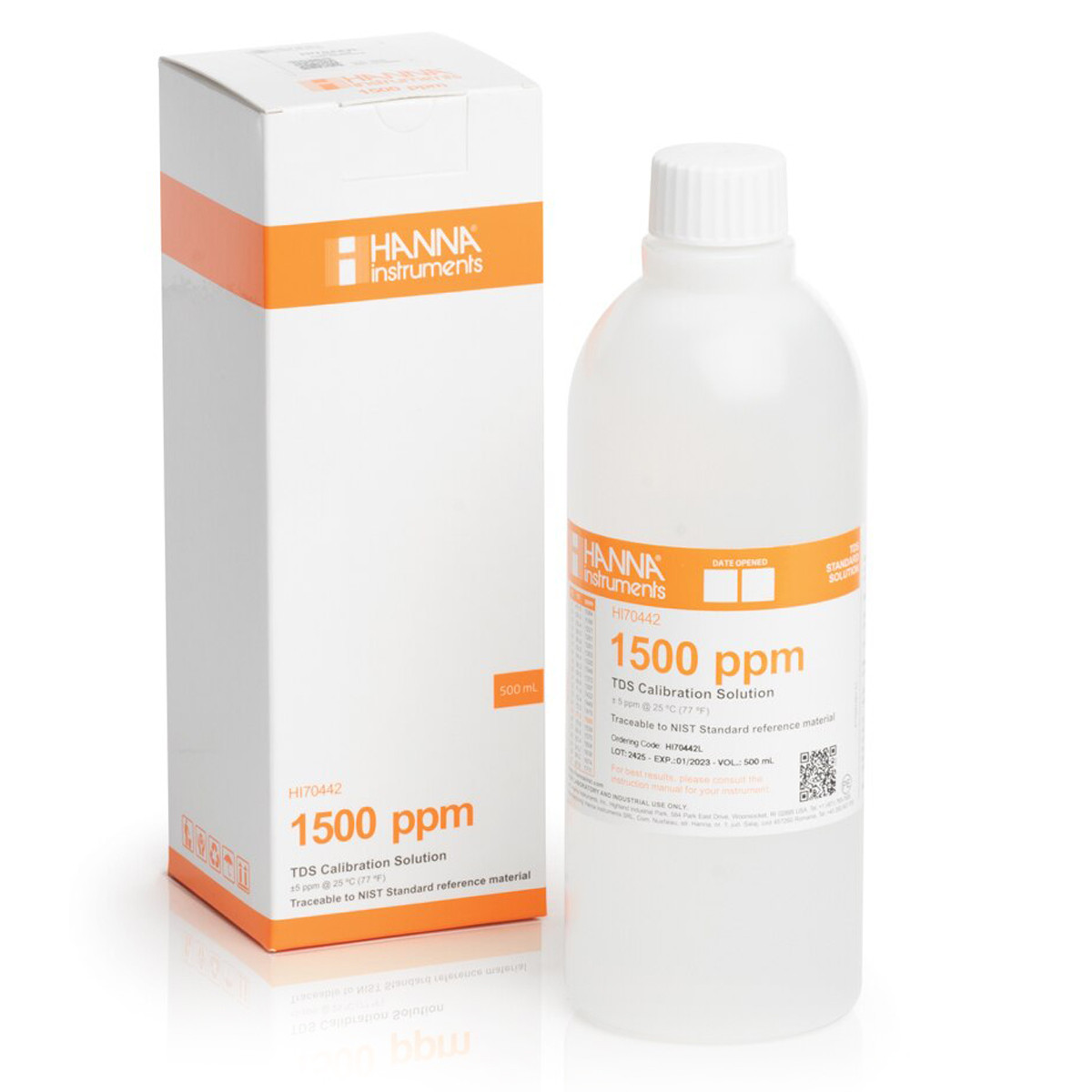 1500 mg/L (ppm) TDS Calibration Solution (500 mL Bottle)