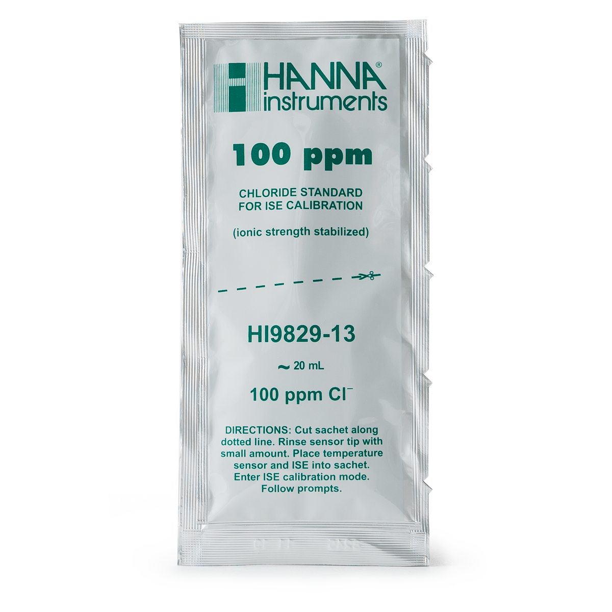 100 ppm Chloride Calibration Standard Sachets for HI9829 (25 x 25 mL)