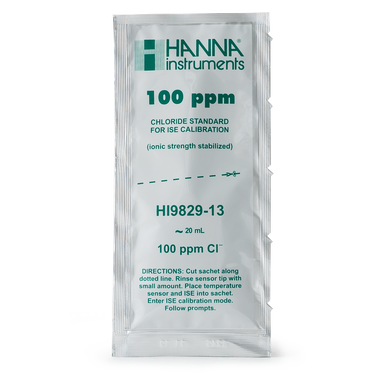 100 ppm Chloride Calibration Standard Sachets for HI9829 (25 x 25 mL)