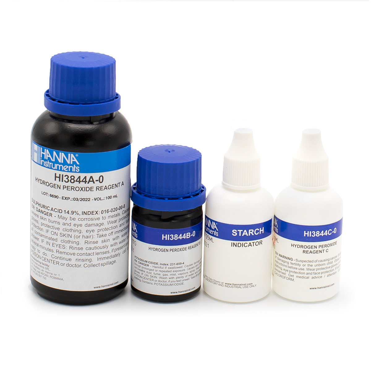 Hydrogen Peroxide Chemical Test Kit Replacement Reagents (100 tests)