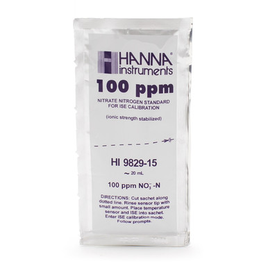 100 ppm Nitrate Standard (as N) Sachets for HI9829 (25 x 25 mL)