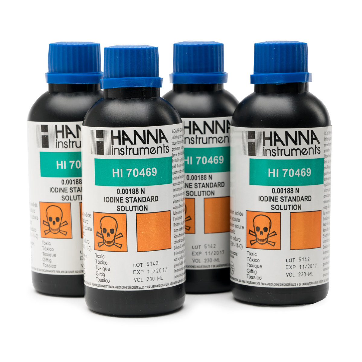 Iodine Standard Solution (0.00188 N), 4 x 250 mL