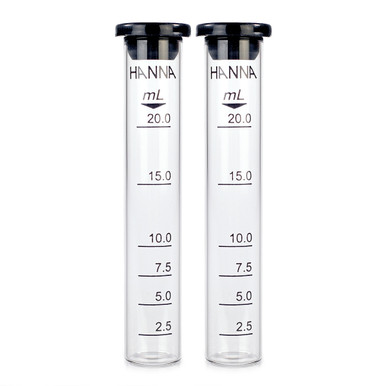 20 mL Glass cylinder with cap, 2 pcs