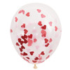 16" Clear Latex Balloons w/Heart-Shaped Confetti - 5 Ct.