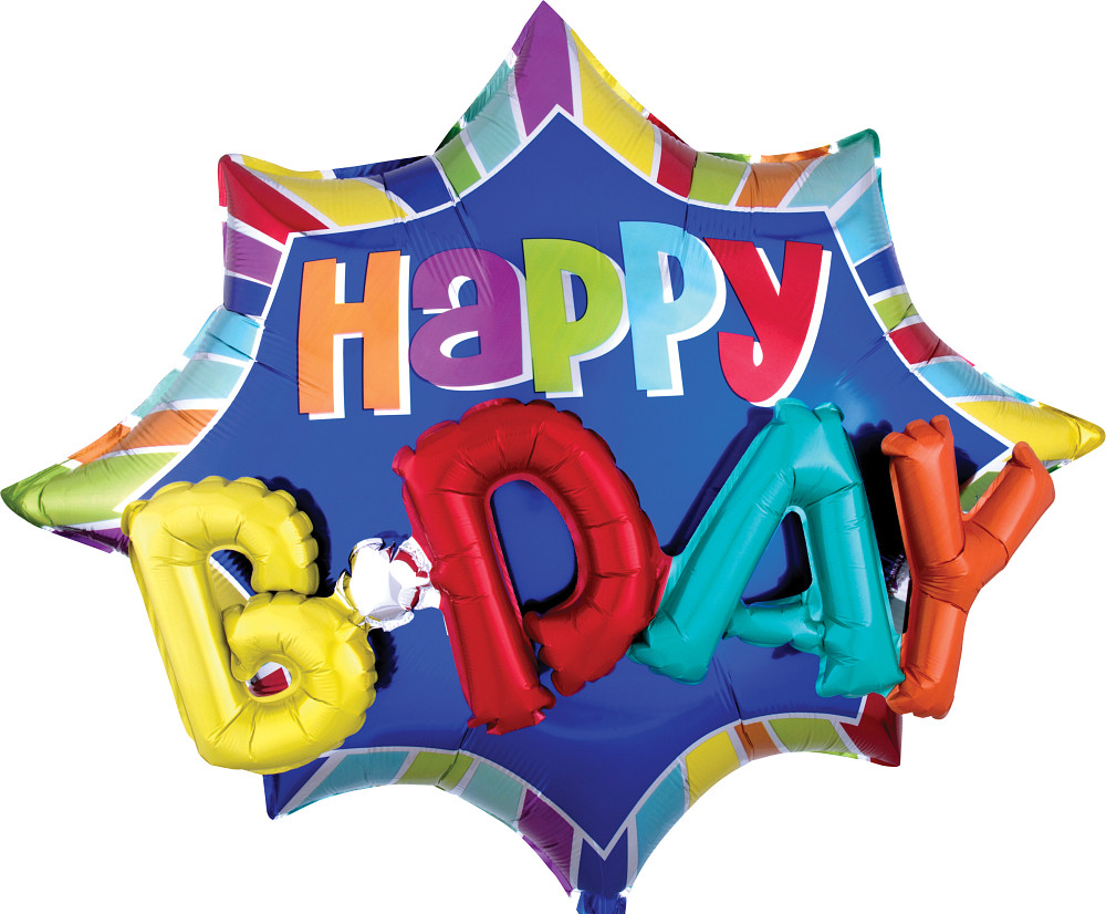 35" Burst Happy Birthday Helium Xpress Balloon Wholesale