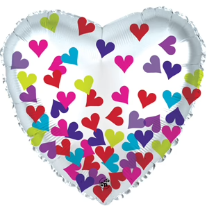 4" Confetti Hearts AIR FILL Helium Xpress Balloon Wholesale