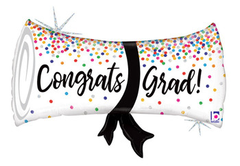 31" Grad Confetti Diploma Holographic