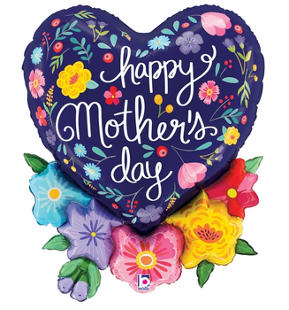 28" Mother's Day Folk Floral Heart