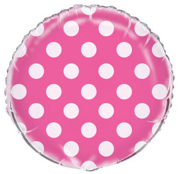 18" Hot Pink Dots 18" Hot Pink Dots
