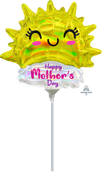 14" Happy Mother's Day Iridescent Happy Sun - AIR FILL