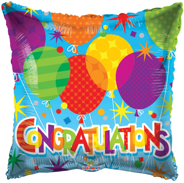 18" Congratulations Patterned Balloons