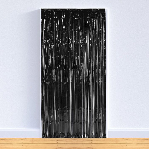 8' X 3' Foil Curtain - Black