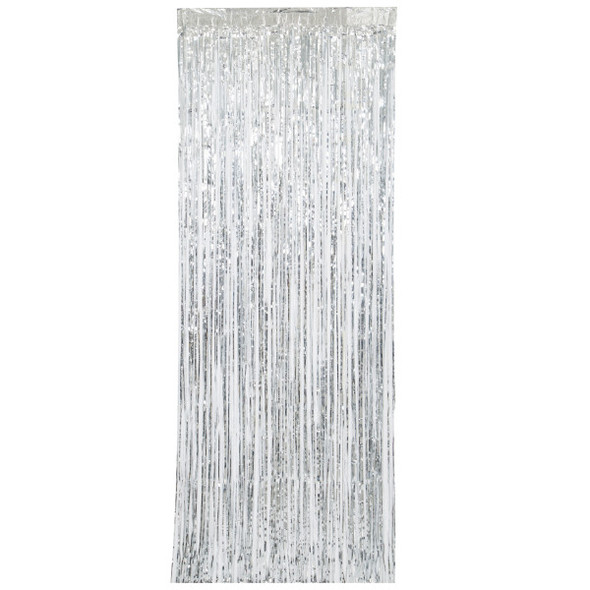 Silver Fringe Door Curtain - 3Ft x 8Ft