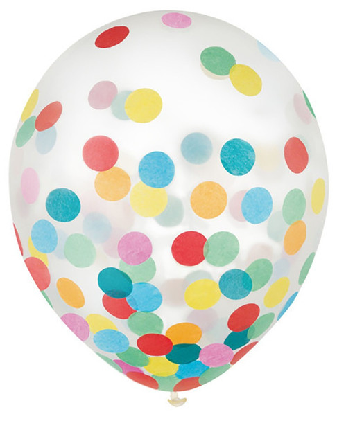 12" Multi-Color Confetti Latex 6 ct