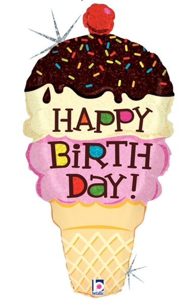 33" Birthday Ice Cream Cone