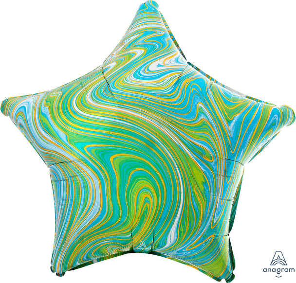 17" Blue Green Star Marblez - 1 Ct.