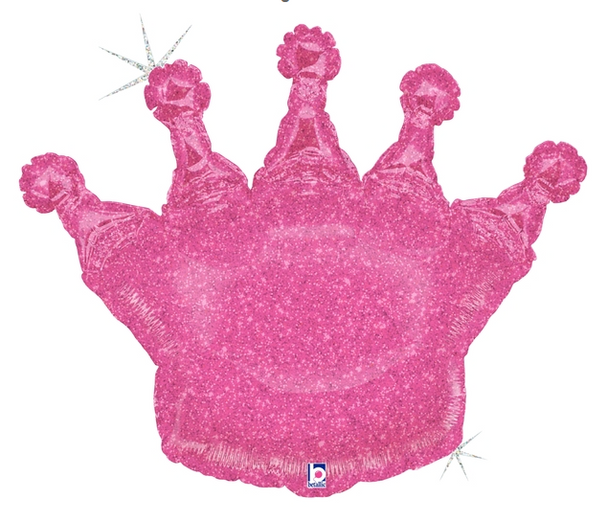 36" Glittering Crown Pink