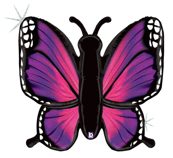 46" Radiant Butterfly Holographic Pink