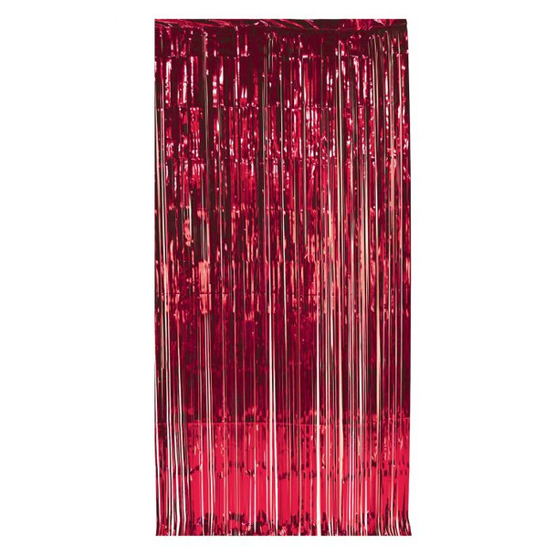 8' X 3' Foil Curtain - Red