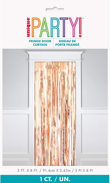 Rose Gold Fringe Door Curtain - 3Ft x 8Ft
