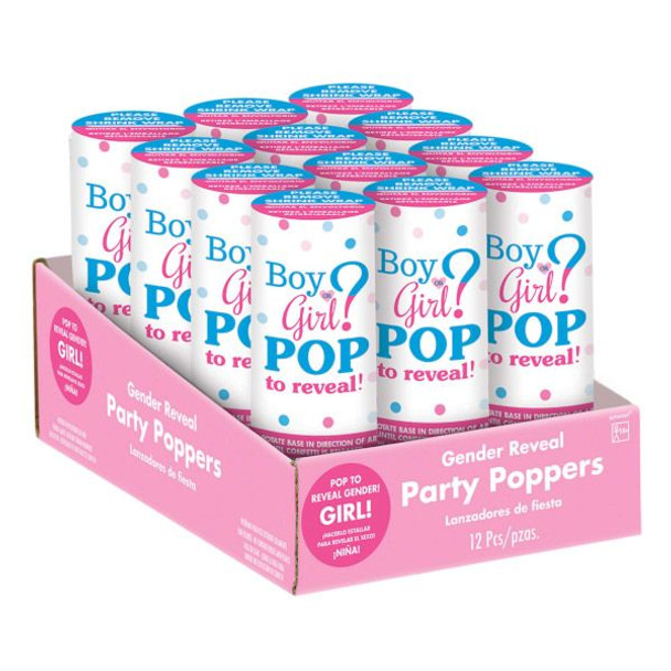 Confetti Popper -Pink Its A Girl - 1 Ct