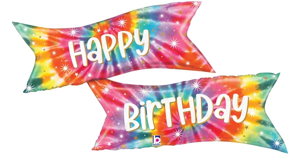 49" Tie Dye Banner Birthday