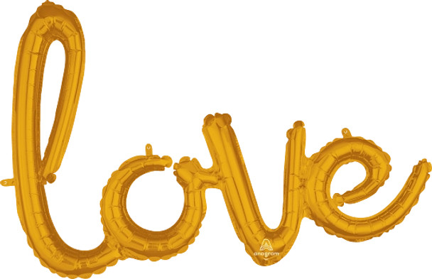 31" Love Script Gold - AIR FILL