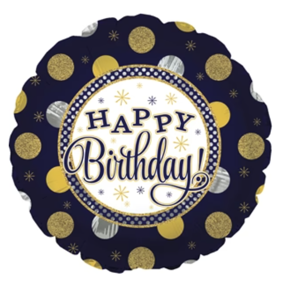 17" Happy Birthday Navy